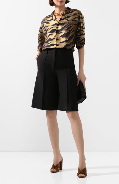 Шелковая блузка DSQUARED2 коричневого цвета по цене 82400 руб., арт. S72DL0648/S52758, фото 2 Шелковая блузка DSQUARED2, арт. S72DL0648/S52758, фото 2