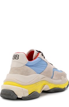 Кожаные кроссовки triple s с текстильной отделкой BALENCIAGA, арт. 524043/W09T2, фото 1