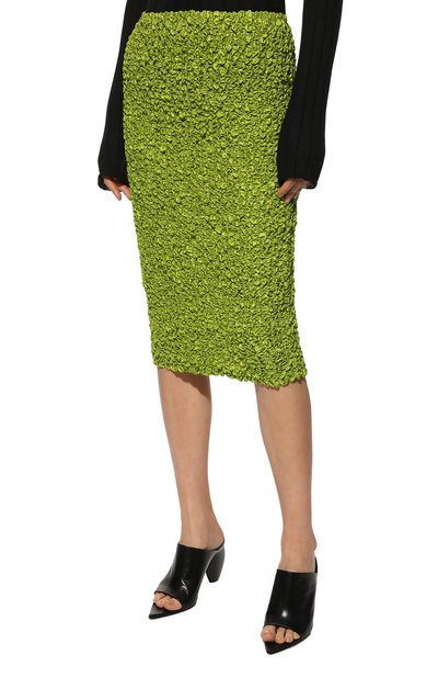Юбка из вискозы DRIES VAN NOTEN салатового цвета по цене 84100 руб., арт. 221-010851-4260, фото 3 Юбка из вискозы DRIES VAN NOTEN, арт. 221-010851-4260, фото 3