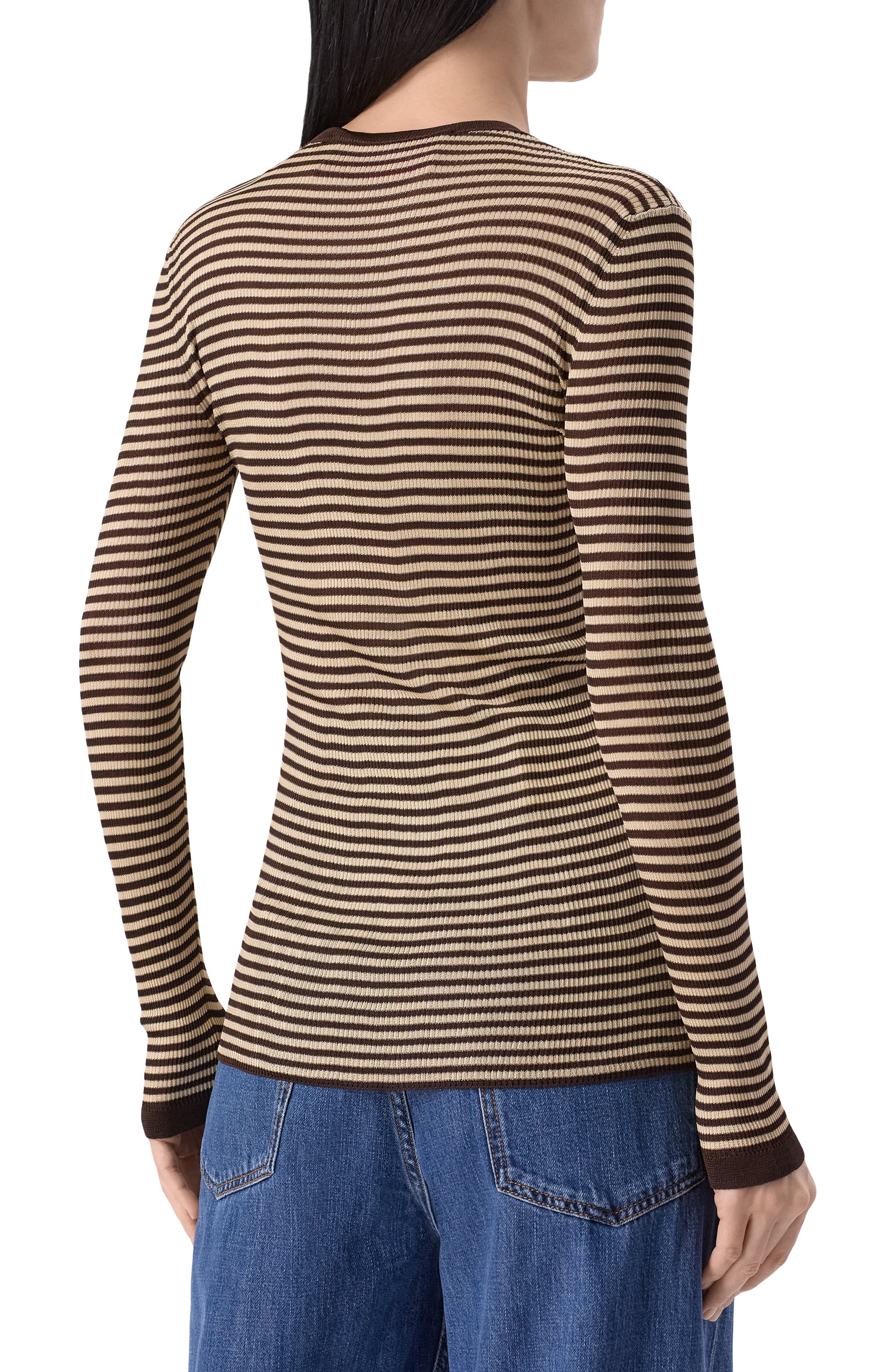 Шелковый пуловер VALENTINO коричневого цвета по цене 260500 руб., арт. 6B3KC62S946, фото 4 Шелковый пуловер VALENTINO, арт. 6B3KC62S946, фото 4