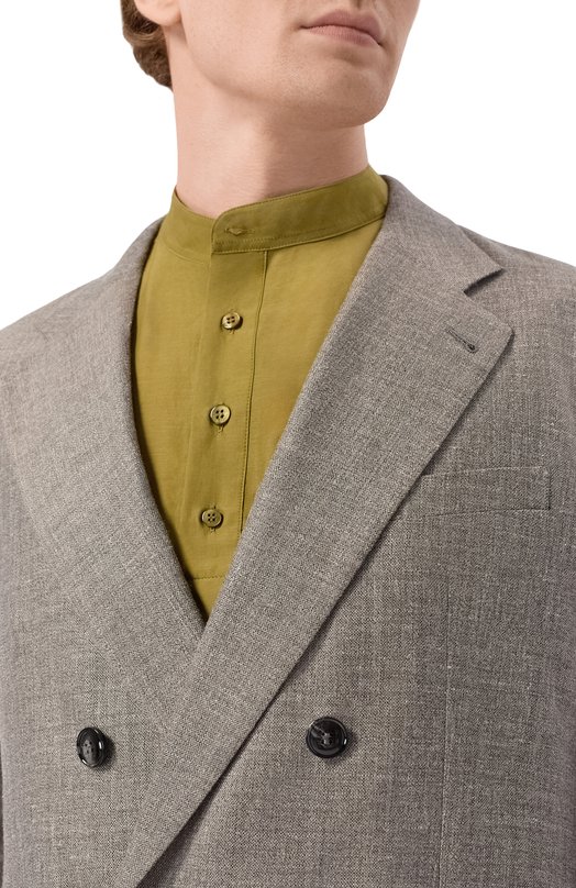 Пиджак из шелка и льна Giorgio Armani GM003526/TE20785 Серый  GM003526/TE20785 Фото 5