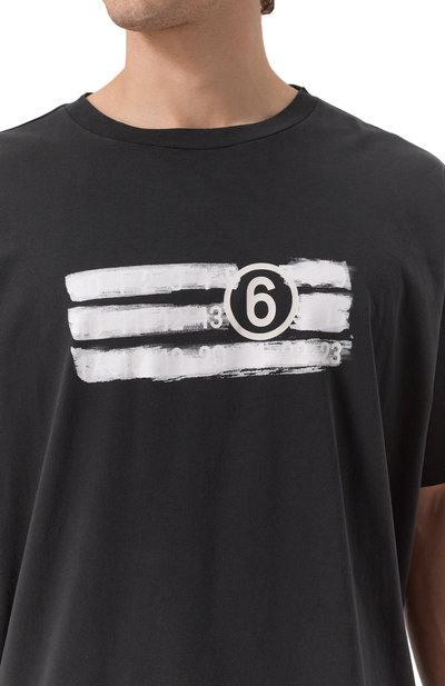 Хлопковая футболка MM6 черного цвета по цене 30950 руб., арт. SH2GC0023/M20115, фото 5 Хлопковая футболка MM6, арт. SH2GC0023/M20115, фото 5