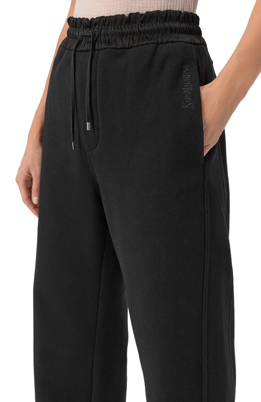 Хлопковые брюки Saint Laurent 802185/Y36SW Чёрный  802185/Y36SW Фото 5