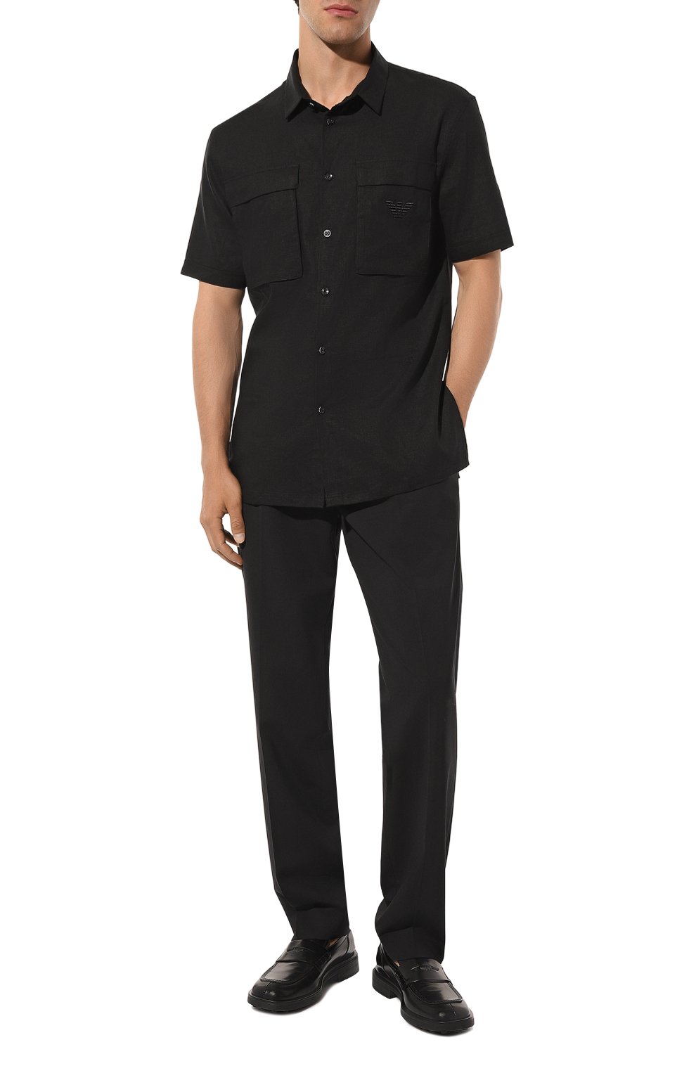 Рубашка изо льна и вискозы EMPORIO ARMANI, арт. 211861/3R467, фото 2