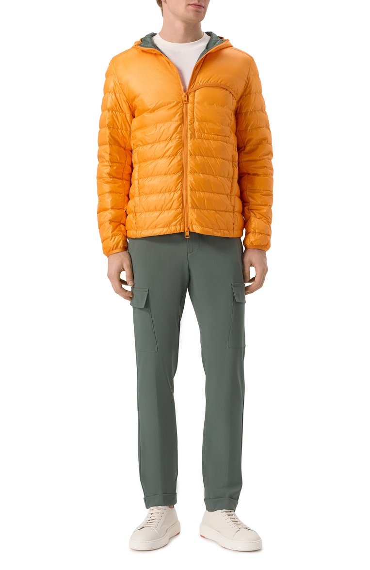 Мужская пуховая куртка divedro MONCLER оранжевого цвета, арт. 1A00072/M2640 | Фото 2 (Материал подклада: Синтетический материал; Материал внешний: Синтетический материал; Длина (верхняя одежда): Короткие; Рукава: Длинные; Стили: Кэжуэл; Мужское Кросс-КТ: Куртка-пуховая; Материал утеплителя: Пух и перо; Кросс-КТ: Утепленные)