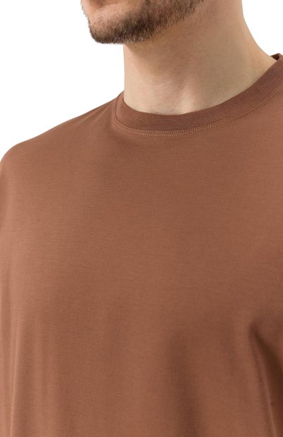 Хлопковая футболка KITON коричневого цвета по цене 63100 руб., арт. UMC029H0920007/5XL, фото 5 Хлопковая футболка KITON, арт. UMC029H0920007/5XL, фото 5
