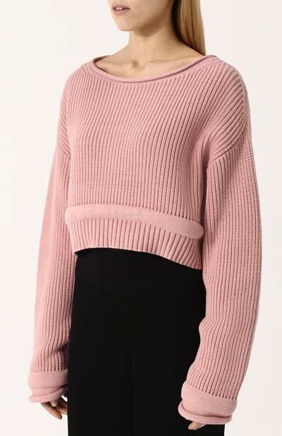 Укороченный пуловер фактурной вязки с круглым вырезом ALEXANDERWANG.T, арт. 4K181040J4, фото 3