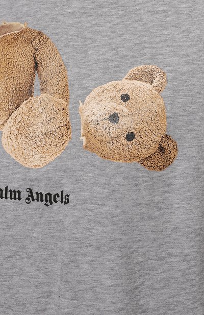 Хлопковая футболка PALM ANGELS серого цвета по цене 31350 руб., арт. PWAA017C99JER0010860, фото 5 Хлопковая футболка PALM ANGELS, арт. PWAA017C99JER0010860, фото 5