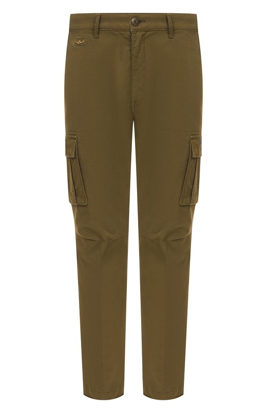 Хлопковые брюки-карго Aeronautica Militare PA1329UCT02443 Хаки PA1329UCT02443