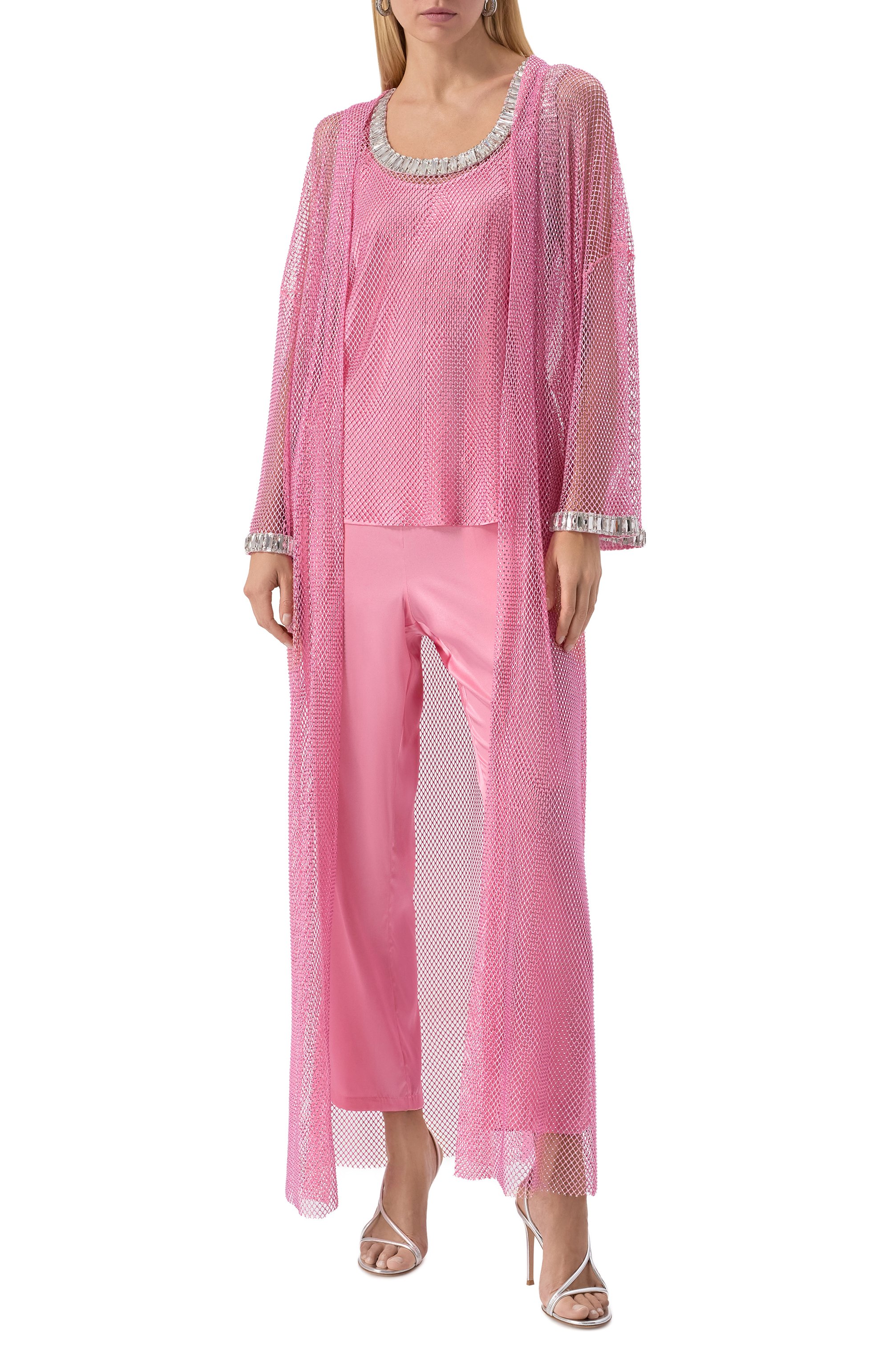 Шелковый топ с отделкой стразами YANINA, арт. T-2910, фото 2