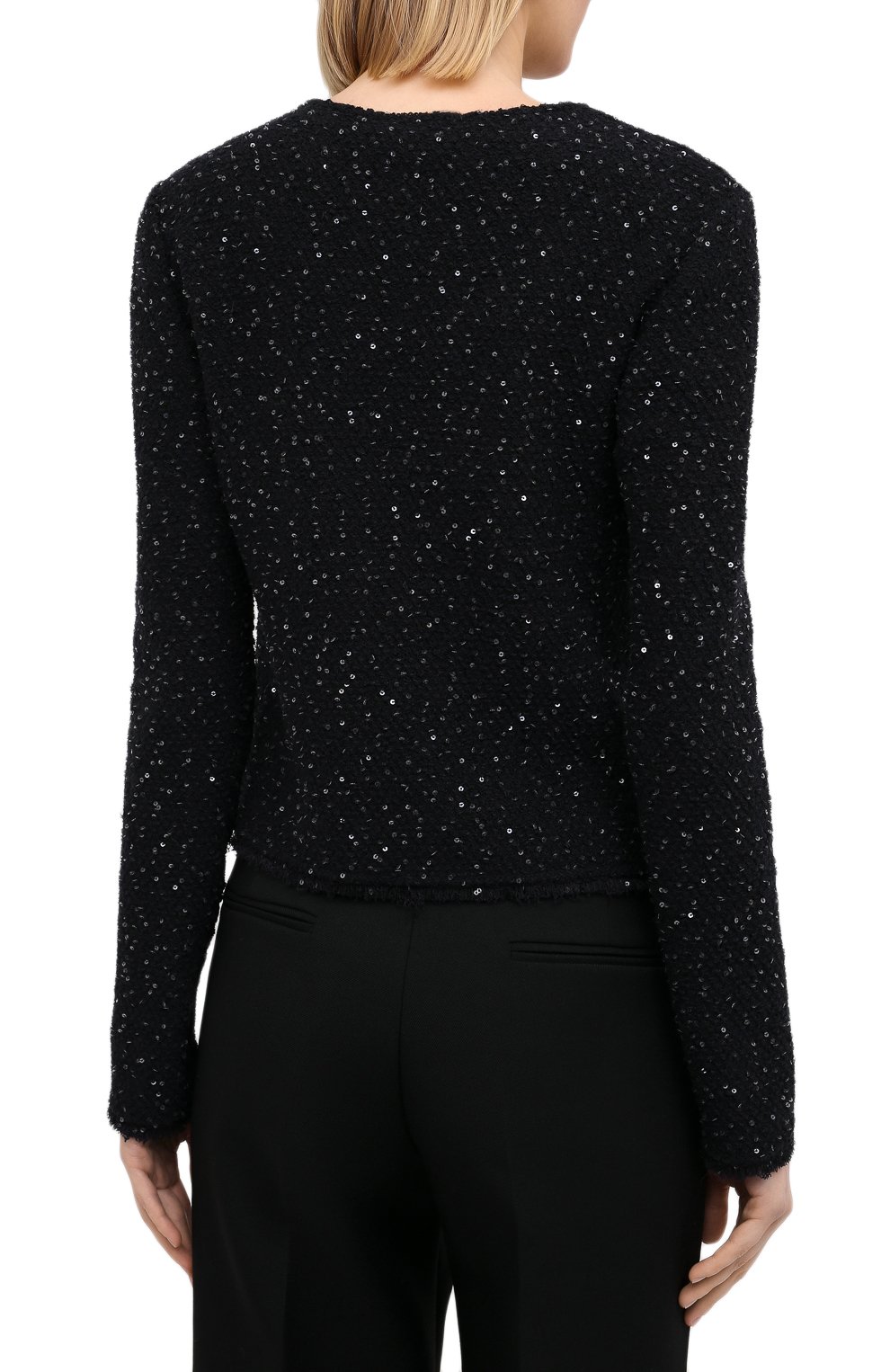 Жакет с пайетками GIORGIO ARMANI синего цвета по цене 198500 руб., арт. 6HAG57/AJSQZ, фото 4 Жакет с пайетками GIORGIO ARMANI, арт. 6HAG57/AJSQZ, фото 4