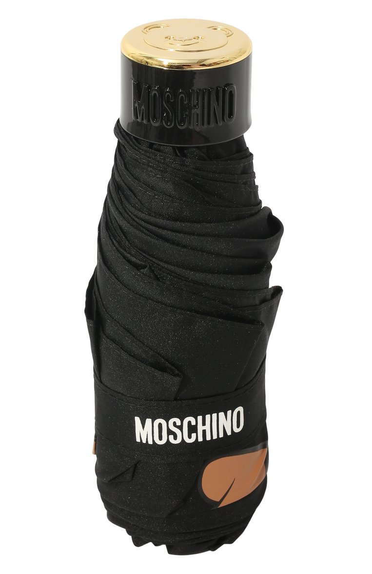 Женский складной зонт MOSCHINO черного цвета, арт. 8351-SUPERMINI | Фото 4 (Материал: Текстиль, Синтетический материал, Металл; Нос: Не проставлено; Материал сплава: Проставлено)