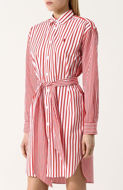 Хлопковое платье-рубашка с поясом POLO RALPH LAUREN, арт. 211702299/211699622, фото 3