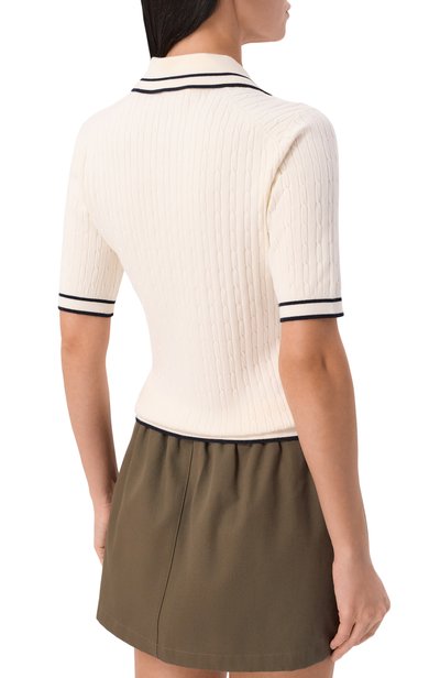 Поло из вискозы SPORTY AND RICH кремового цвета по цене 28600 руб., арт. T0068810326WH114, фото 4 Поло из вискозы SPORTY AND RICH, арт. T0068810326WH114, фото 4