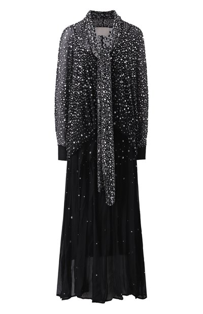 Женское шелковое платье с отделкой стразами ALBUS LUMEN, арт. AL.RT25.007.DRESS