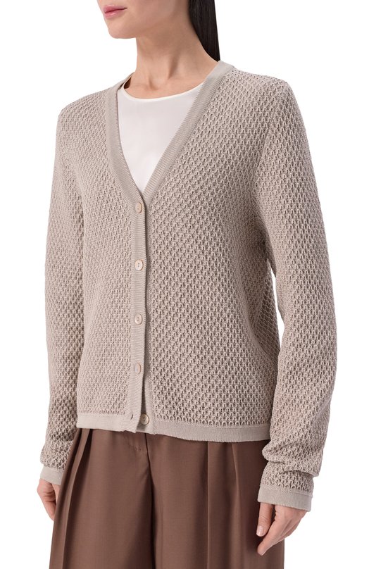 Кардиган из шелка и хлопка MVST M26.2PW.K215/Y203 Бежевый  M26.2PW.K215/Y203 Фото 3