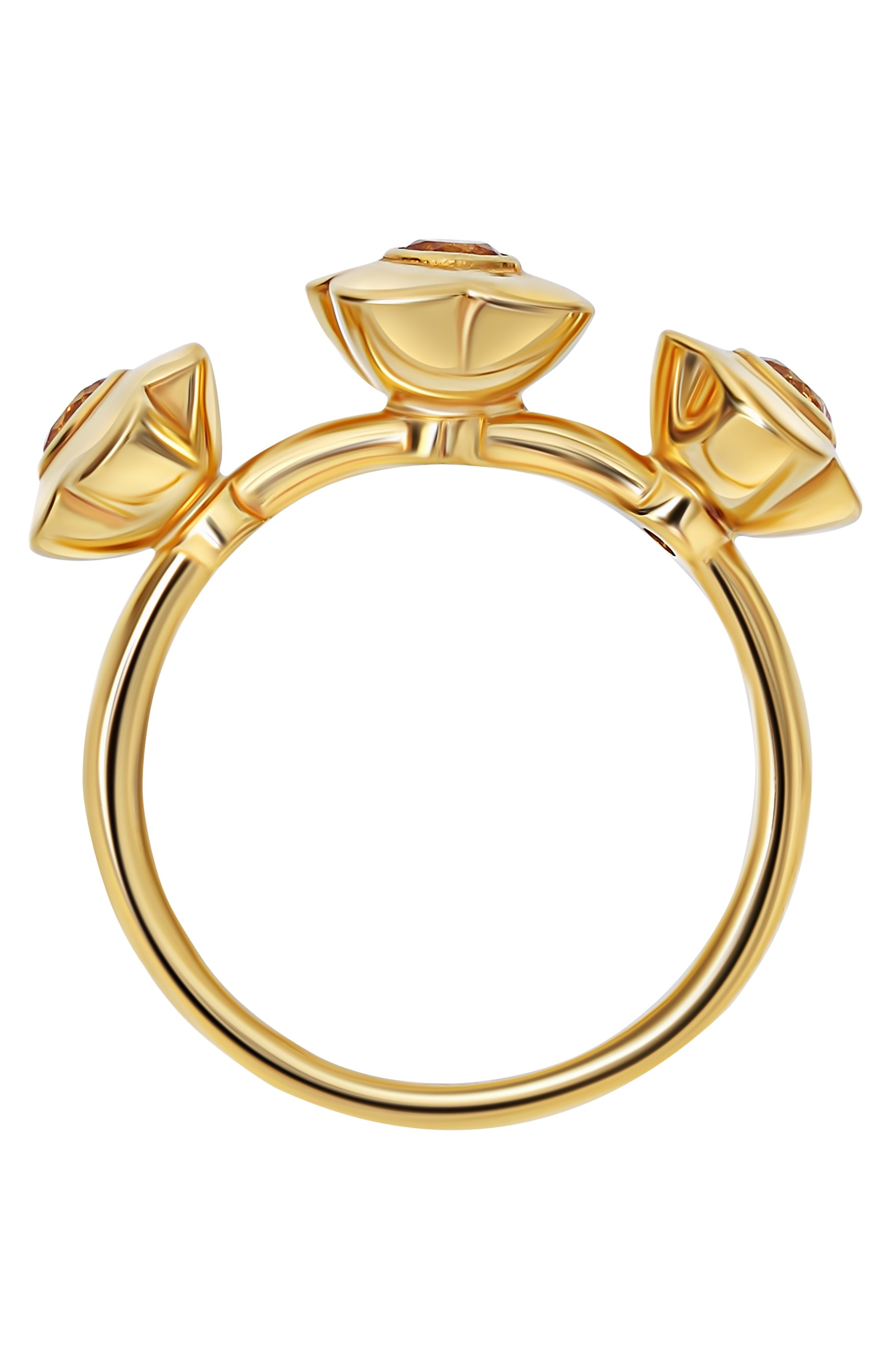 Кольцо трио с цитринами MOONKA золотого цвета по цене 14100 руб., арт. FLW-925YG-RG01-CTR, фото 4 Кольцо трио с цитринами MOONKA, арт. FLW-925YG-RG01-CTR, фото 4