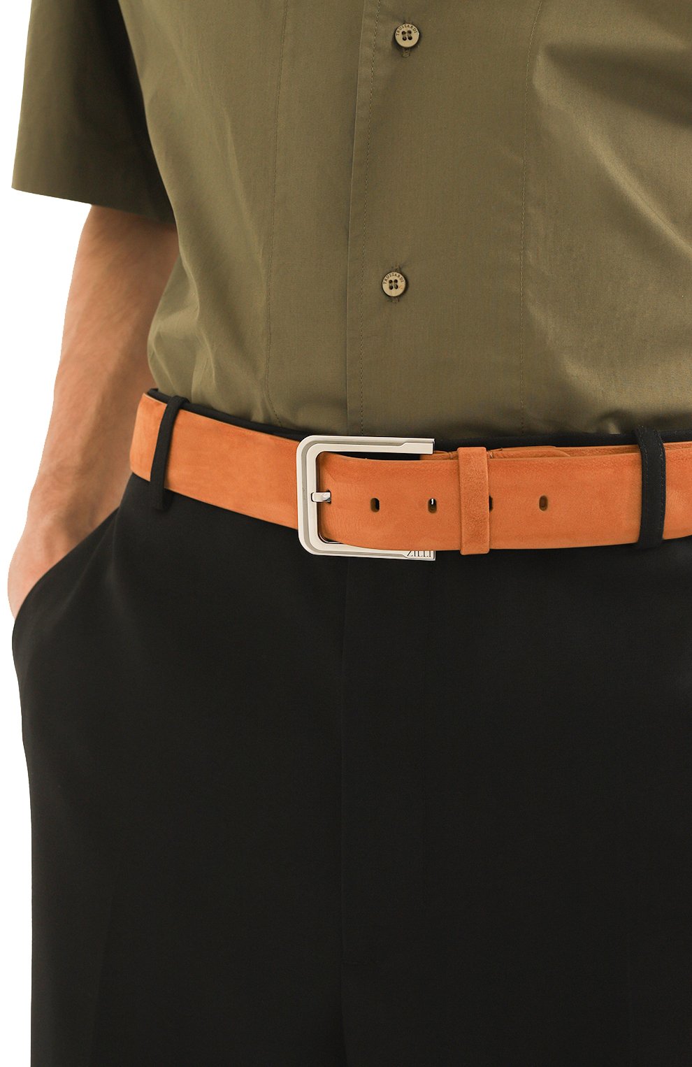 Ремень из нубука ZILLI, арт. MJL-CLAQE-01982/0100, фото 2