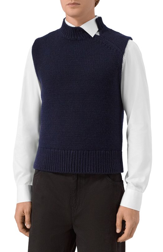 Жилет из шерсти и кашемира Dries Van Noten 021245-2710-509 Синий  021245-2710-509 Фото 3