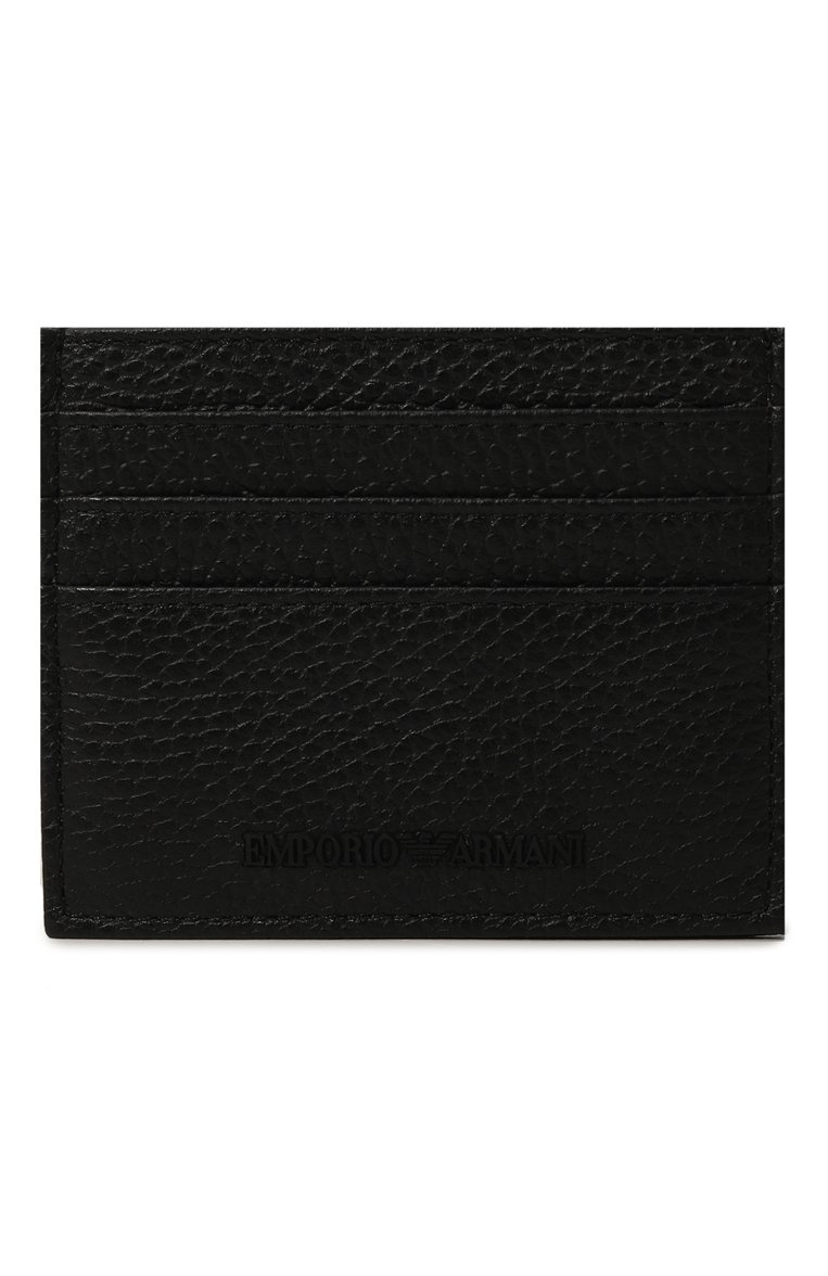Мужской кожаный футляр для кредитных карт EMPORIO ARMANI черного цвета, арт. Y4R173/Y068E | Фото 1 (Материал: Натуральная кожа; Нос: Не проставлено; Материал сплава: Проставлено)