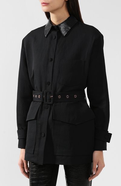 Куртка с поясом и накладными карманами ROBERTO CAVALLI, арт. GWT408/LG026, фото 3