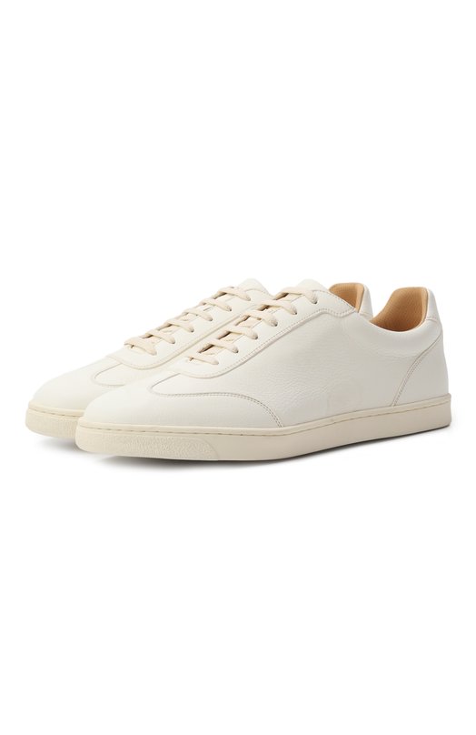 Кожаные кеды Brunello Cucinelli MZU0LYN311 Кремовый MZU0LYN311