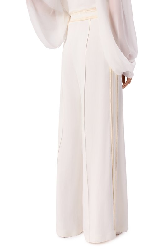 Брюки из вискозы Elie Saab P0146EF25CD020 Белый  P0146EF25CD020 Фото 4