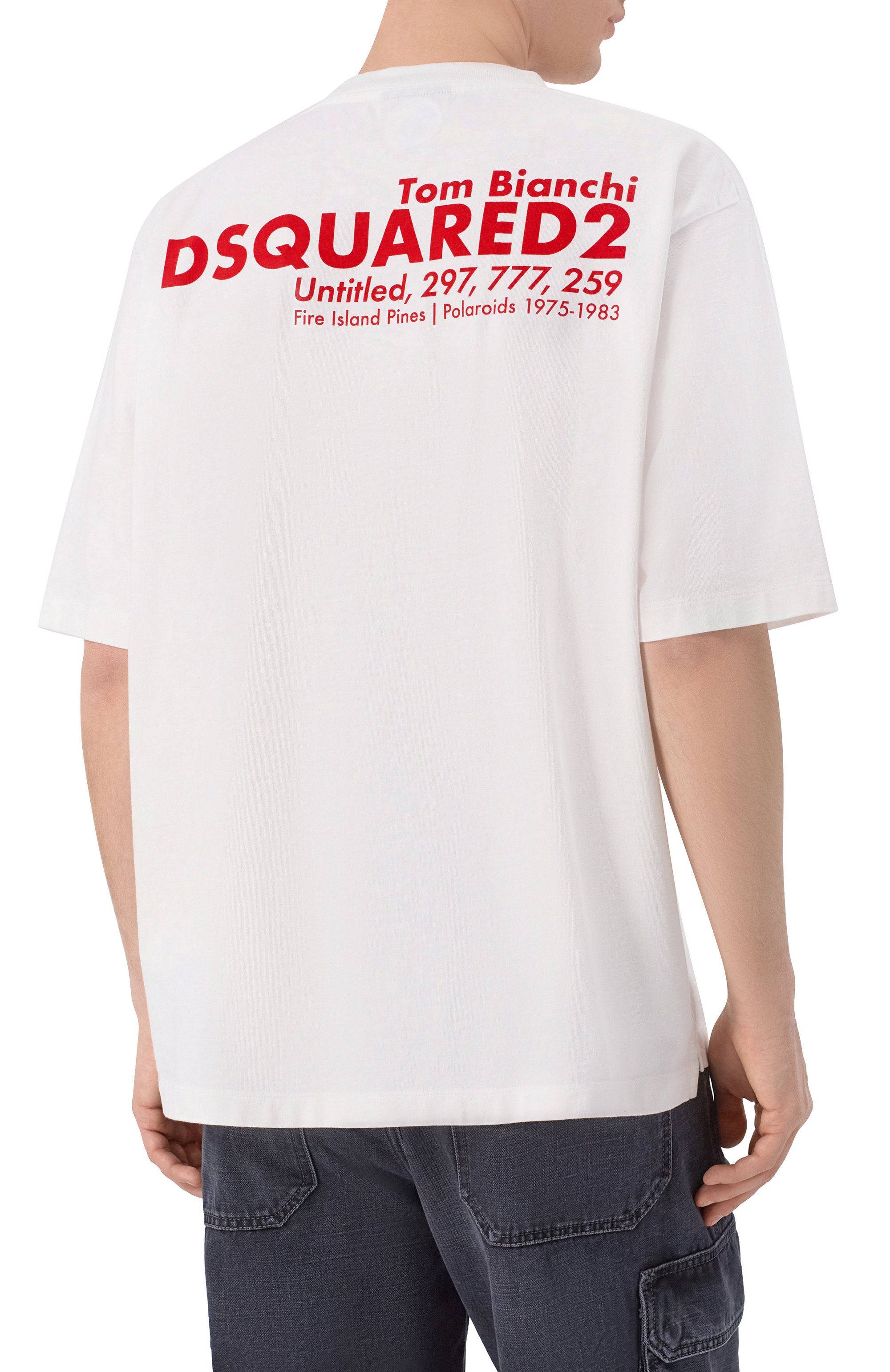 Хлопковая футболка DSQUARED2 белого цвета по цене 45700 руб., арт. S74GD1550/D20106, фото 4 Хлопковая футболка DSQUARED2, арт. S74GD1550/D20106, фото 4