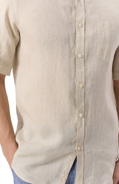 Льняная рубашка PAUL&SHARK бежевого цвета по цене 46800 руб., арт. 25413007, фото 5 Льняная рубашка PAUL&SHARK, арт. 25413007, фото 5