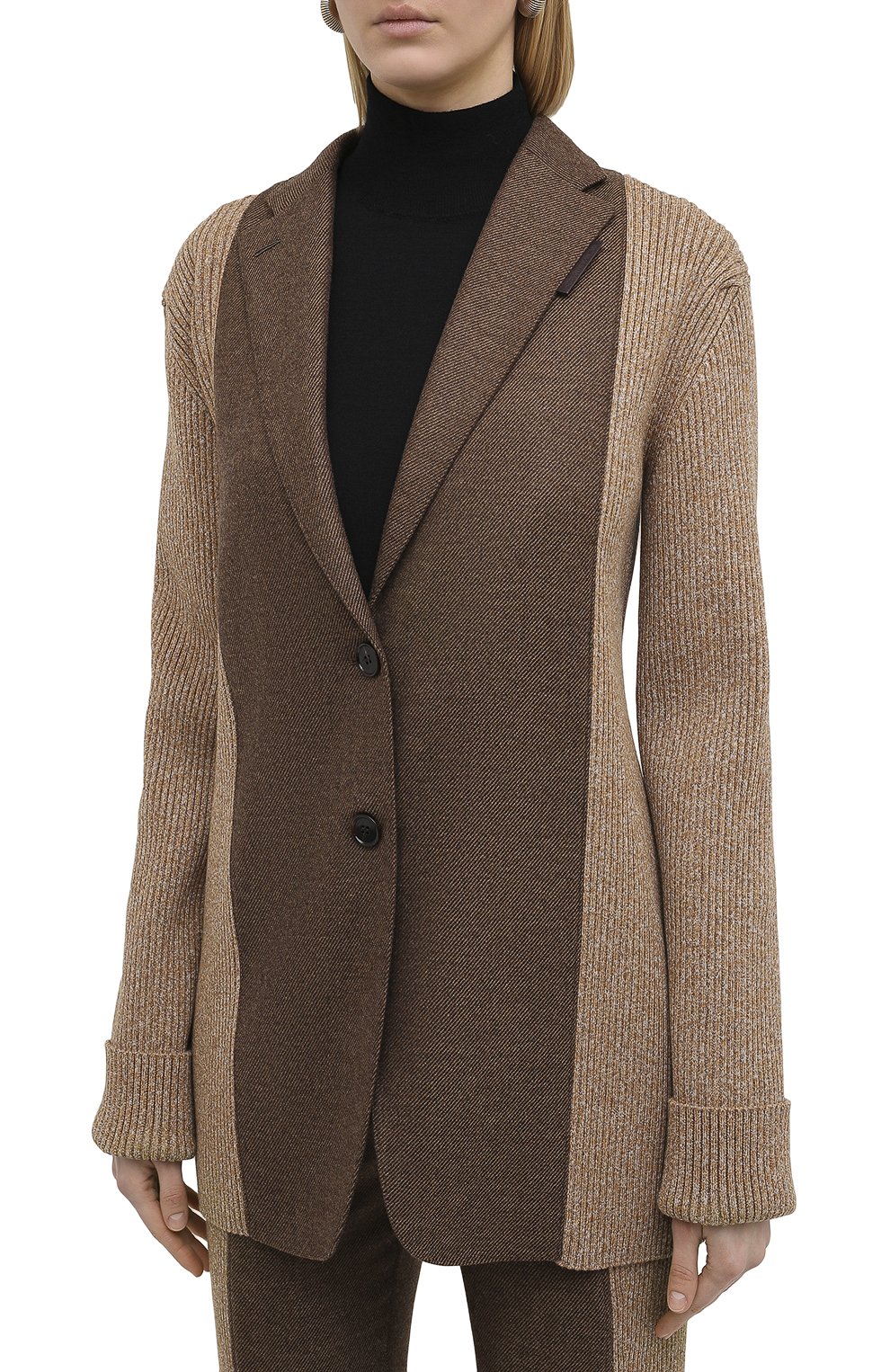 Жакет из смеси и кашемира BURBERRY темно-коричневого цвета по цене 251000 руб., арт. 4566109, фото 3 Жакет из смеси и кашемира BURBERRY, арт. 4566109, фото 3