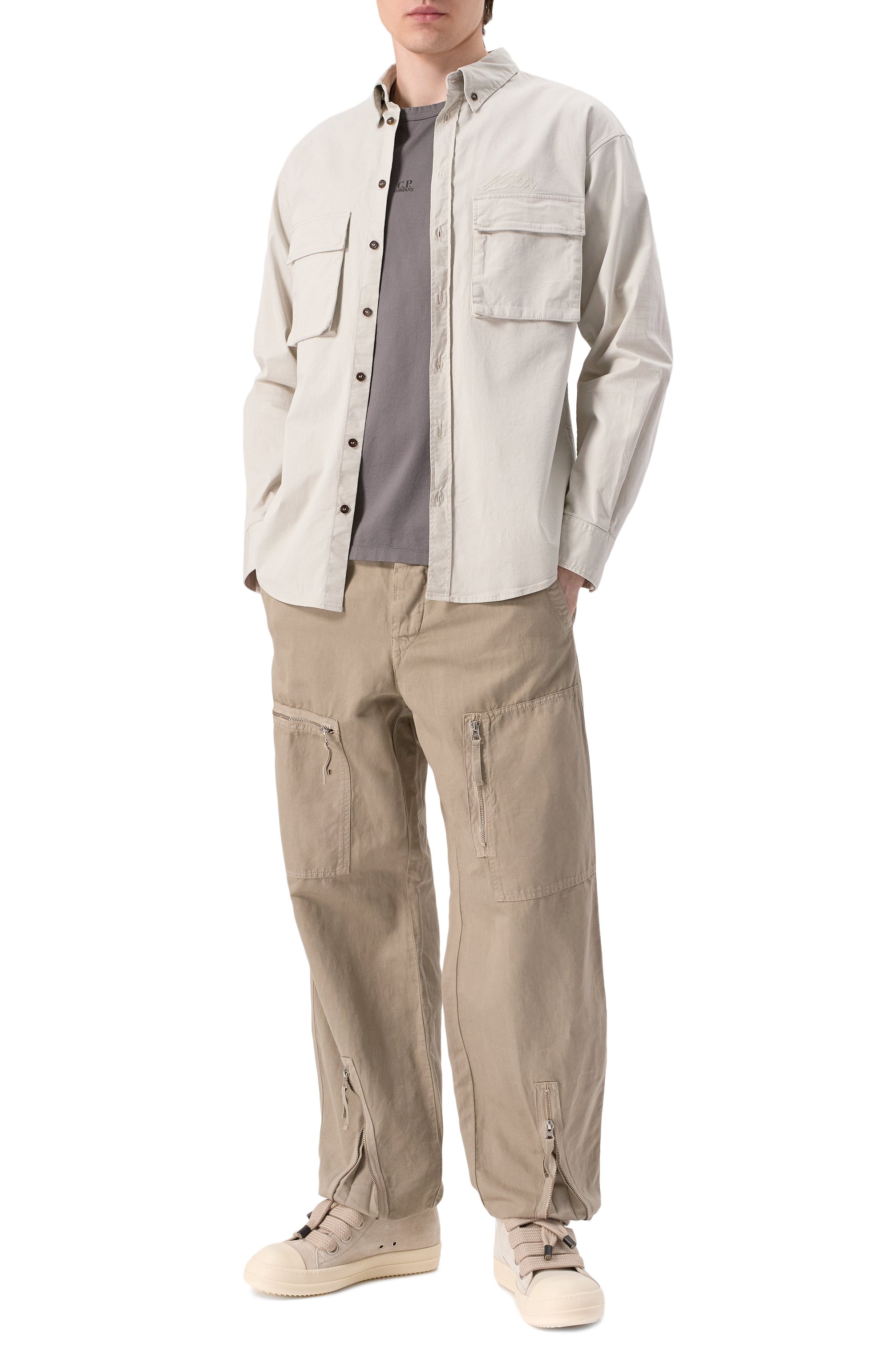 Брюки из хлопка и льна C.P. COMPANY, арт. 18CMPA104A006273G, фото 2