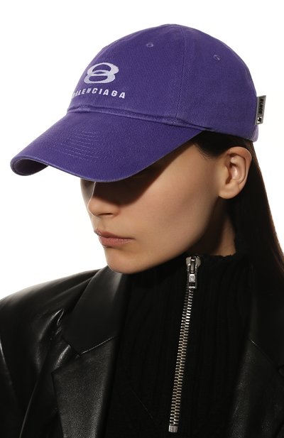 Хлопковая бейсболка BALENCIAGA фиолетового цвета по цене 39950 руб., арт. 680739/410B2, фото 2 Хлопковая бейсболка BALENCIAGA, арт. 680739/410B2, фото 2