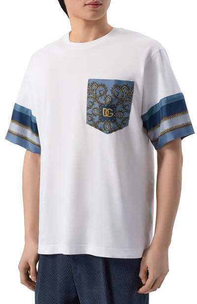 Футболка из хлопка и шелка DOLCE & GABBANA, арт. G8SB2T/G7PZK, фото 3