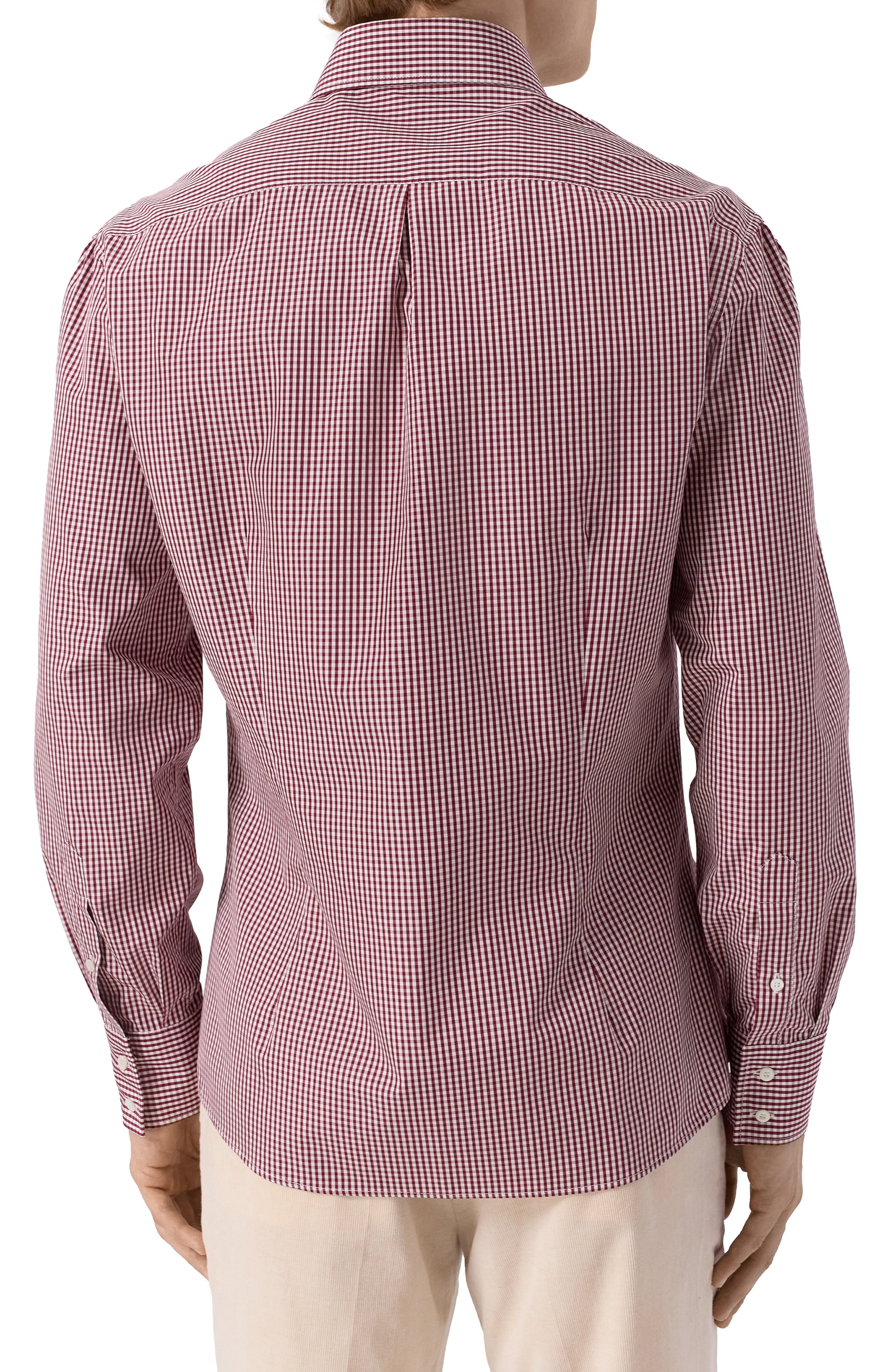 Хлопковая рубашка BRUNELLO CUCINELLI бордового цвета по цене 89950 руб., арт. MY6451718, фото 4 Хлопковая рубашка BRUNELLO CUCINELLI, арт. MY6451718, фото 4