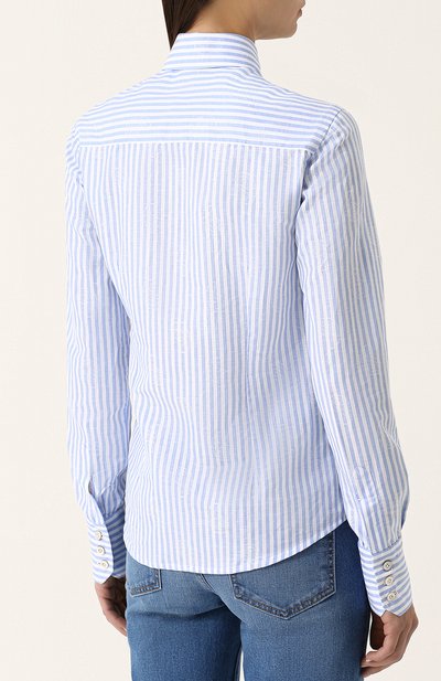 Рубашка из хлопка и льна KITON, арт. D40415H0635001002, фото 4