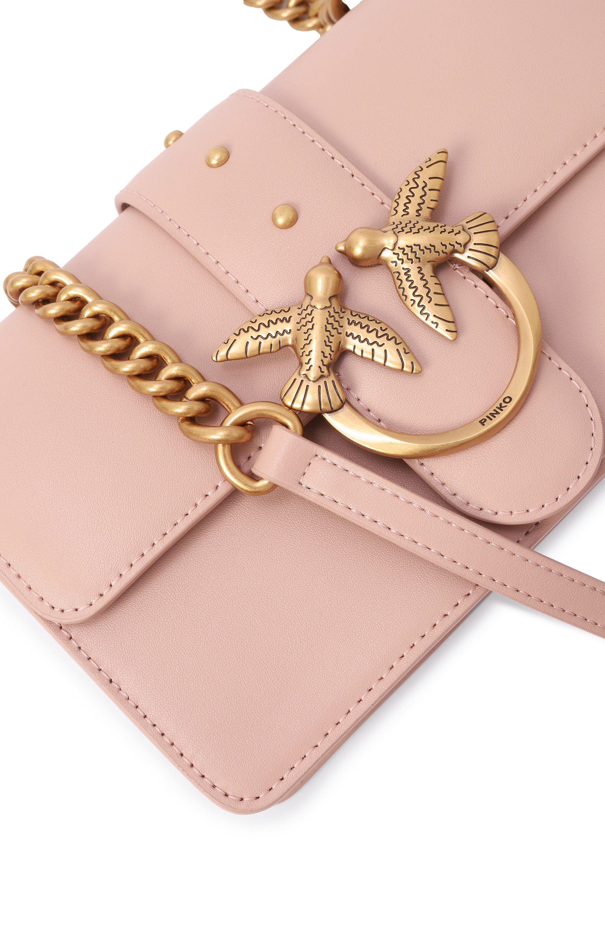 Сумка love one mini PINKO розового цвета по цене 32500 руб., арт. 100059/A0F1, фото 3 Сумка love one mini PINKO, арт. 100059/A0F1, фото 3