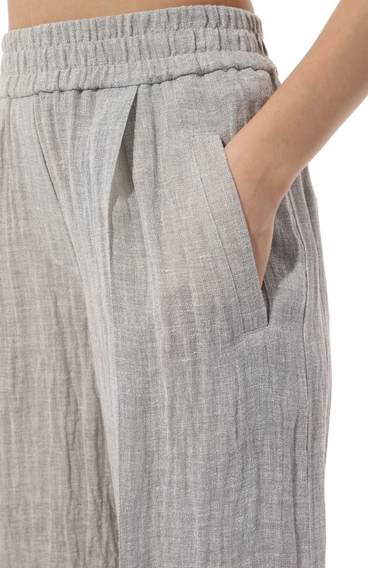 Льняные брюки Brunello Cucinelli MH570B1341 Серый  MH570B1341 Фото 5