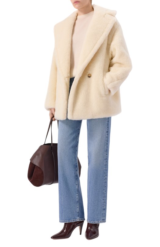 Шуба из экомеха Max Mara 0LGA Белый  0LGA Фото 2