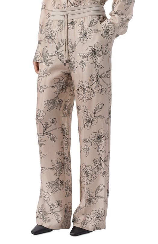 Шелковые брюки Lorena Antoniazzi P2656PA31Q/5214 Бежевый  P2656PA31Q/5214 Фото 3