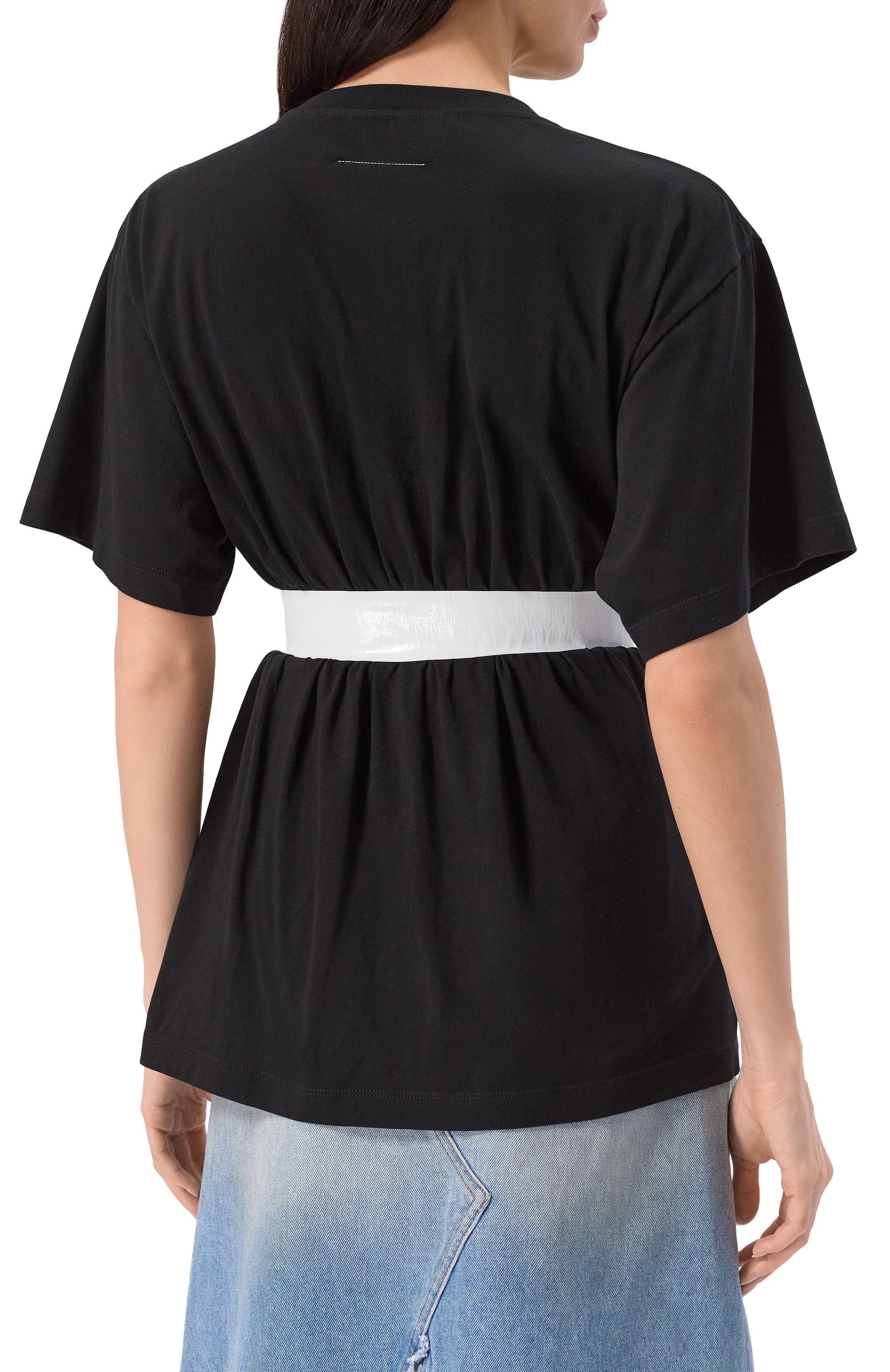 Хлопковая футболка MM6 черного цвета по цене 48450 руб., арт. S52GC0335/M20048, фото 4 Хлопковая футболка MM6, арт. S52GC0335/M20048, фото 4