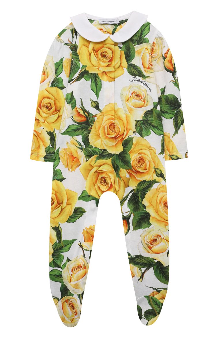 Детский комплект из трех предметов DOLCE & GABBANA разноцветного цвета, арт. L2J02C/G7K60 | Фото 2 (Материал внешний: Хлопок; Нос: Не проставлено; Автоматизация состава: Проставлено; Ростовка одежда: 12 мес | 80 см, 3 мес | 62 см, 6 мес | 68 см, 9 мес | 74 см)