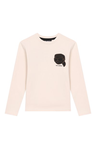 Хлопковый лонгслив KARL LAGERFELD KIDS, арт. Z30955
