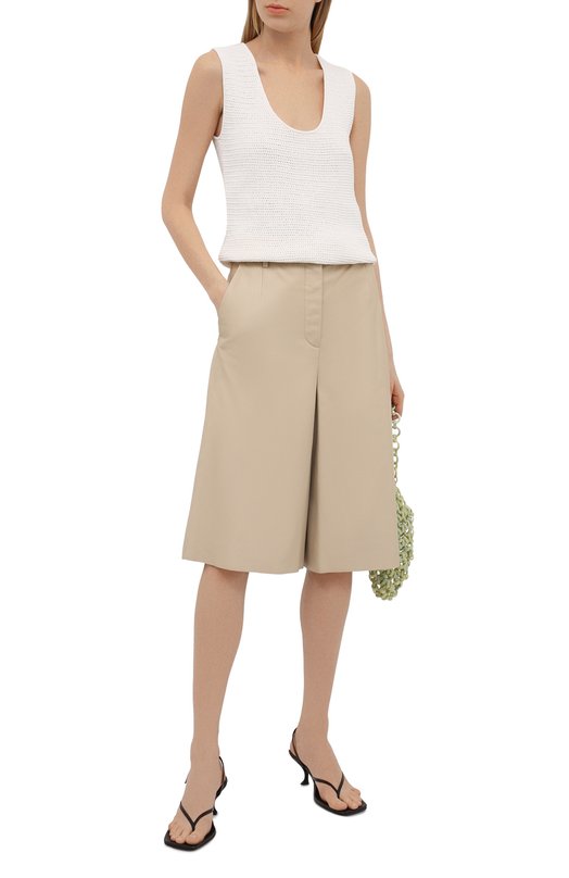 Кожаные шорты Joseph Бежевый, фото 2