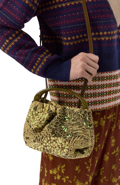 Сумка crisp DRIES VAN NOTEN зеленого цвета по цене 105000 руб., арт. 011508/4020, фото 2 Сумка crisp DRIES VAN NOTEN, арт. 011508/4020, фото 2