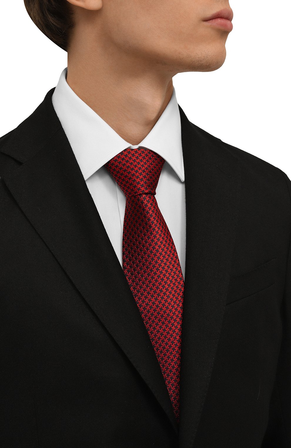 Шелковый галстук KITON красного цвета по цене 29950 руб., арт. UCRVKPC01L5907, фото 2 Шелковый галстук KITON, арт. UCRVKPC01L5907, фото 2