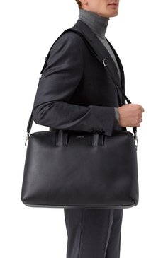 Мужская портфель ZEGNA черного цвета, арт. C2226Z/LHGRN | Фото 2 (Материал: Натуральная кожа; Размер: large; Драгоценные камни: Проставлено; Материал сплава: Проставлено; Ремень/цепочка: На ремешке; Сумки-технические: Портфели)