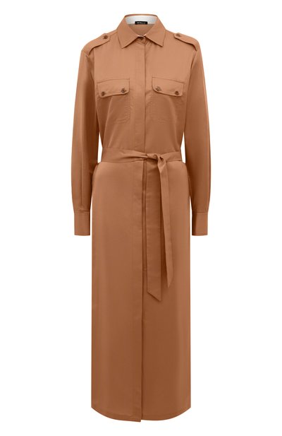 Женское платье из хлопка и льна KITON, арт. D53340H07262