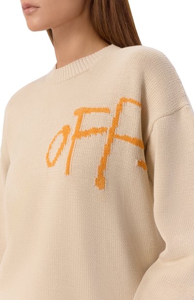 Хлопковый свитер OFF-WHITE, арт. 0WHE100S26KNI001, фото 5