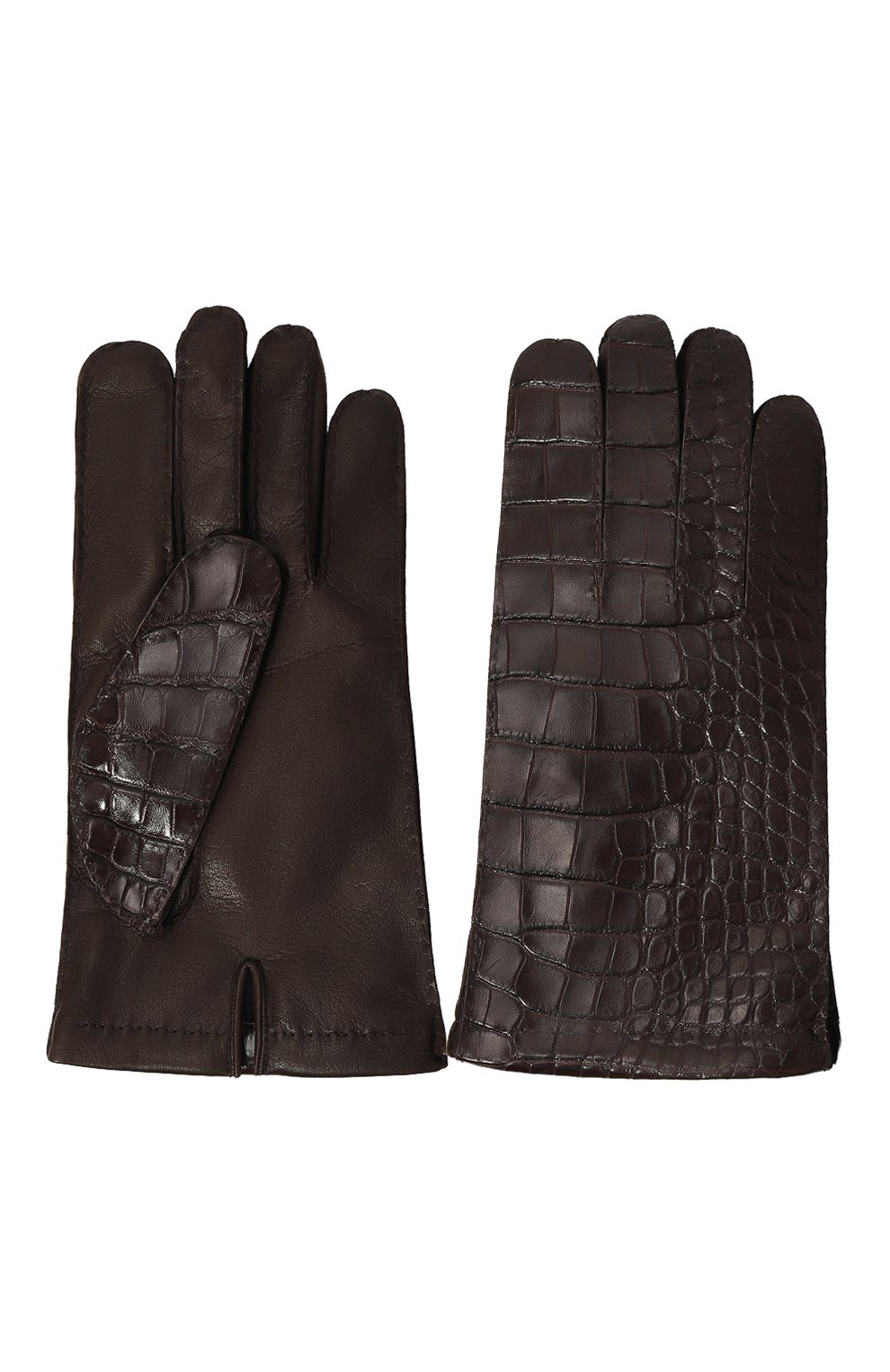 Перчатки из кожи аллигатора PRADA темно-коричневого цвета по цене 240000 руб., арт. 2GG005-ULC-F0038, фото 2 Перчатки из кожи аллигатора PRADA, арт. 2GG005-ULC-F0038, фото 2