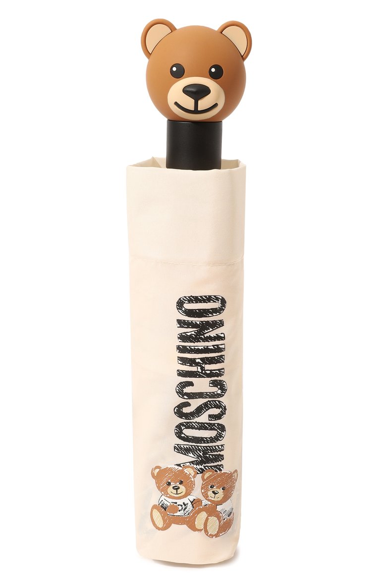 Женский складной зонт MOSCHINO кремового цвета, арт. 8169-0PENCL0SE | Фото 5 (Материал: Синтетический материал, Текстиль, Металл; Нос: Не проставлено)